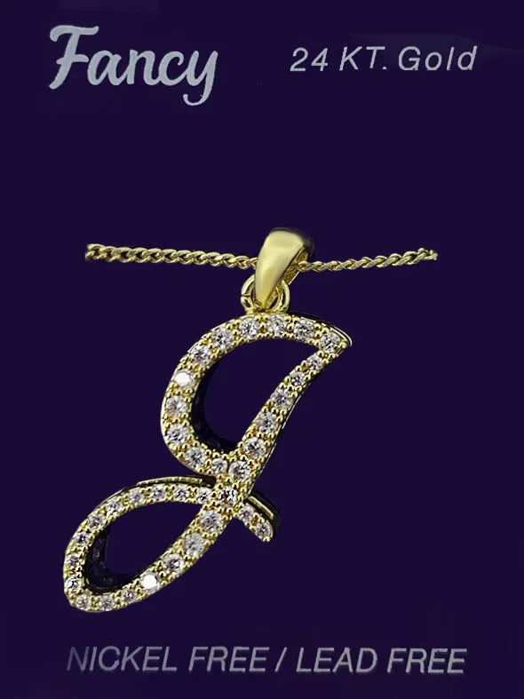 C& L stone initial Necklace. Gold. J