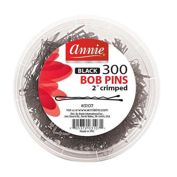 Annie crimped bob pins. Black 2”. 300 pcs #3107