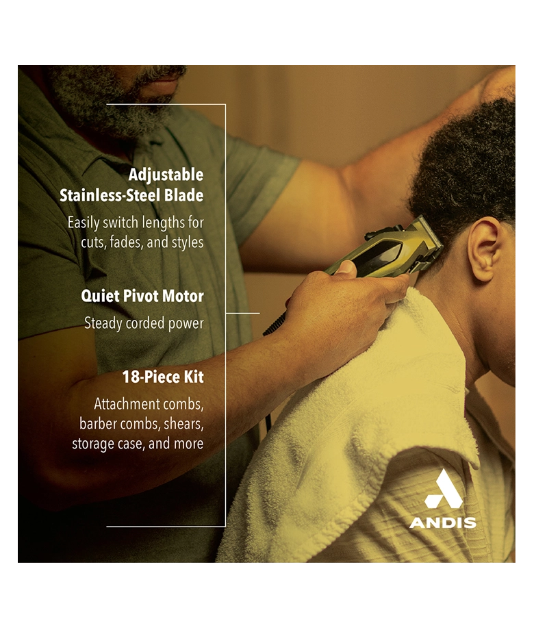 Andis ULTRA CLIP® 18-PIECE CORDED CLIPPER. #562616