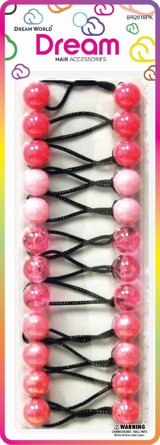 Dream kids ponytail holder 16mm, 12pcs. pink assorted. BR2616PK