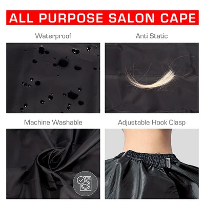 Red by Kiss all purpose salon cape. Black/ nylon. SA03