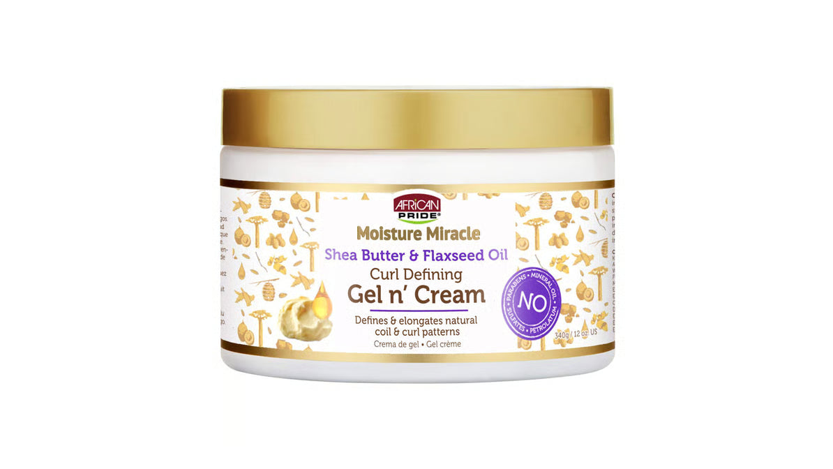 African pride moisture miracle gel N cream curl defining. 12oz
