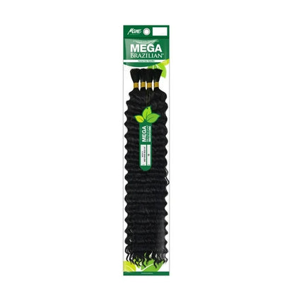 Mane Concept Mega Brazilian Human Hair Blend Micro Braiding Hair Extension - DEEP WAVE BULK 18"