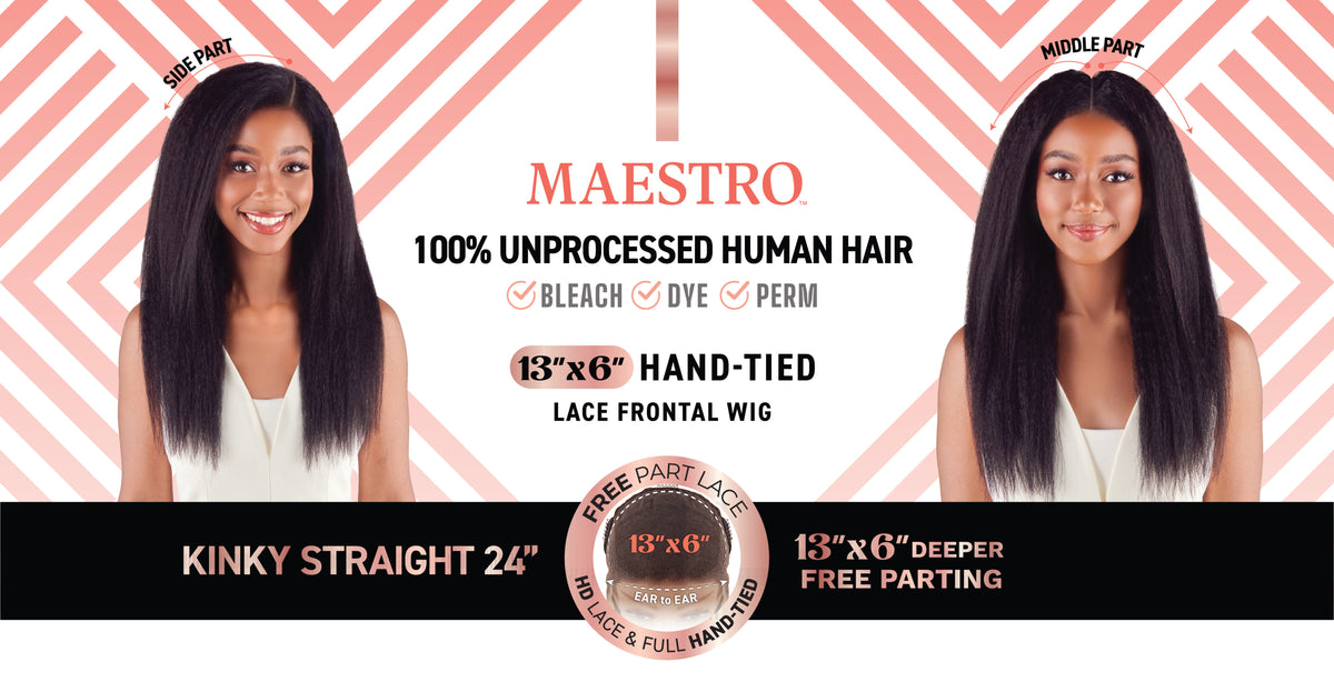 Vivace by Kiss Maestro 13x6 KINKY STRAIGHT 24” wig