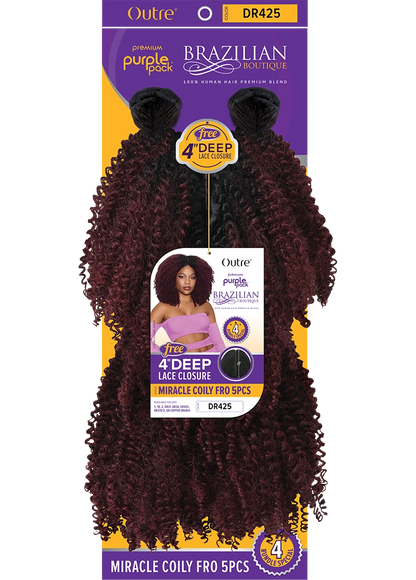 OUTRE PURPLE PACK BOUTIQUE- MIRACLE COILY FRO 5pcs