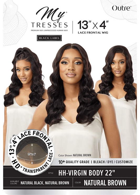 Mytresses black label. Lace. wig.  13x4.  Virgin body 22”  NATURAL Black