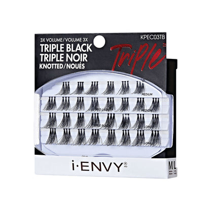 I envy triple black knotted individual lashes. Long. Kpec03tb