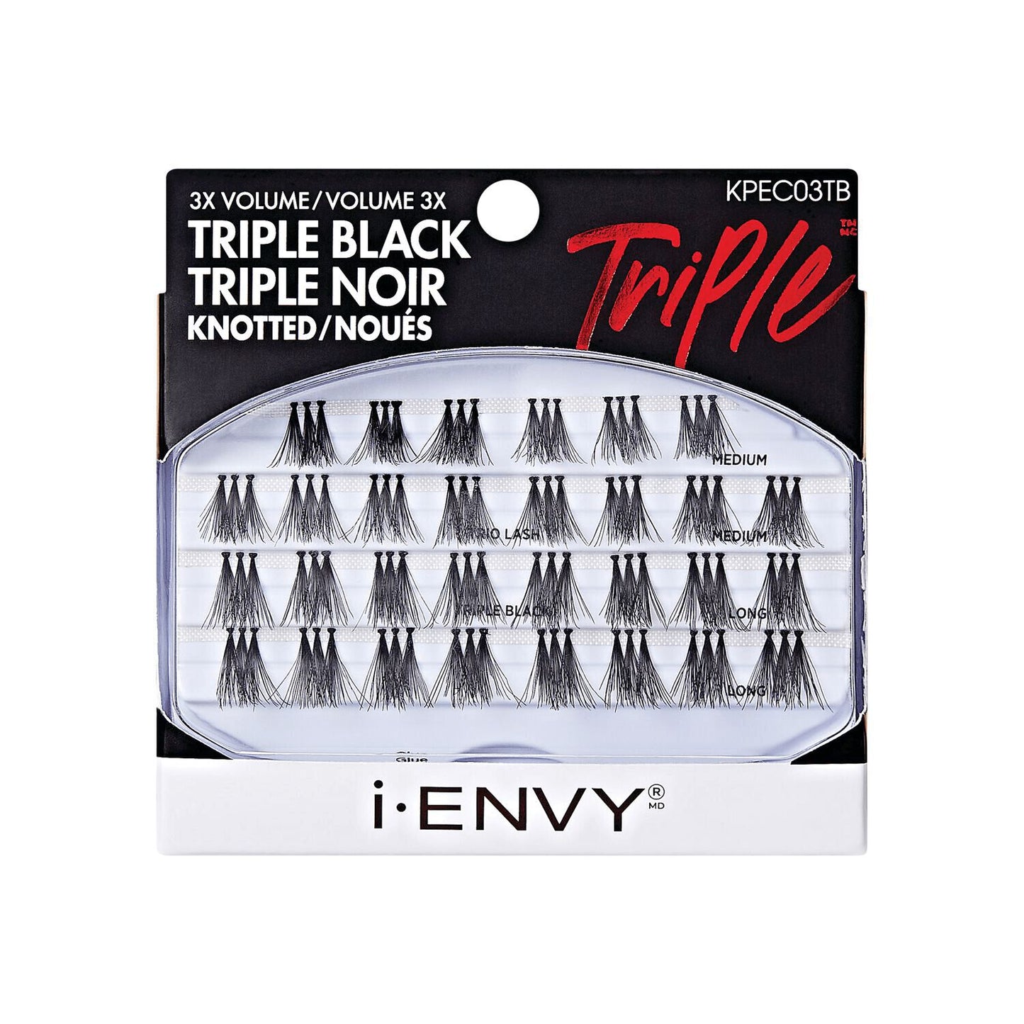 I envy triple black knotted individual lashes. Long. Kpec03tb