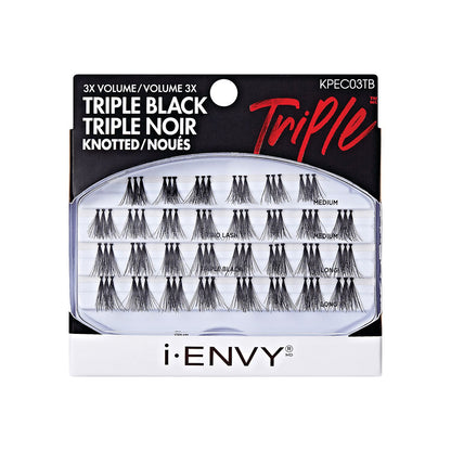 I envy triple black knotted individual lashes. Long. Kpec03tb