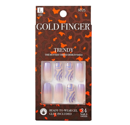 Gold finger Trendy nails. GD25