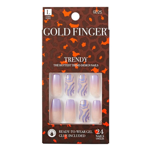 Gold finger Trendy nails. GD25