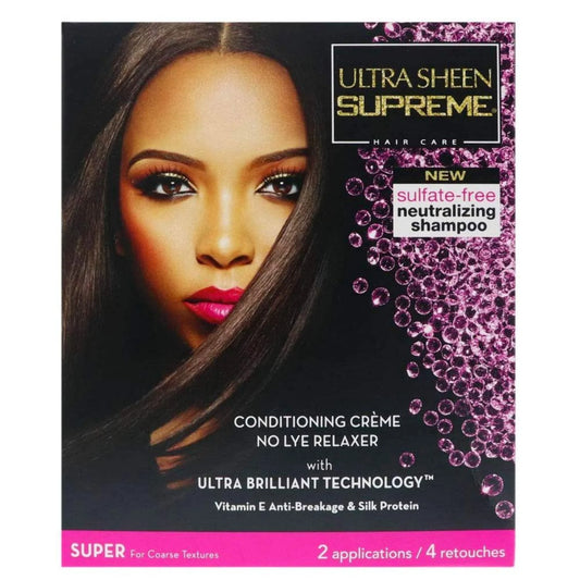 Ultra Sheen Supreme No Lye Relaxer Conditioning Hair Creme, 2 Kit Value Pack
