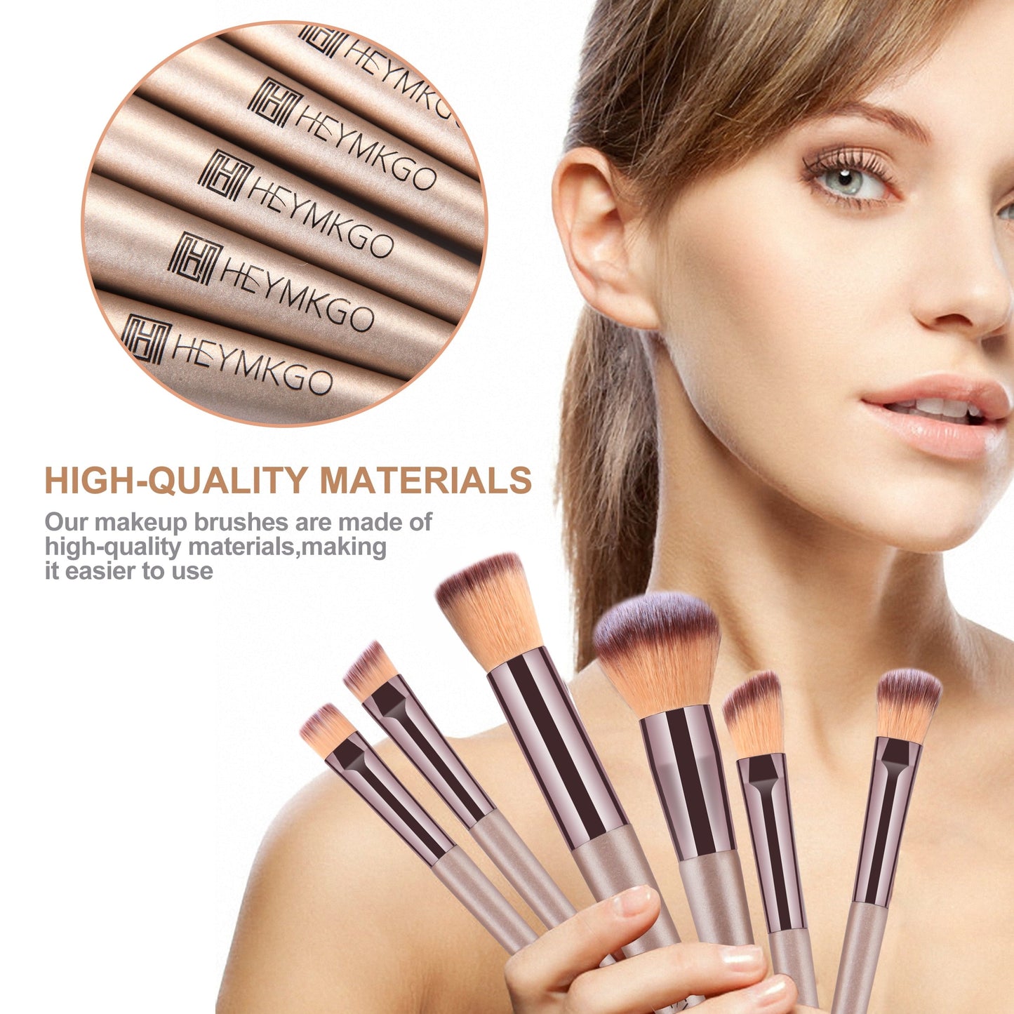 15PCS Champagne Gold Professional Makeup Brush Set