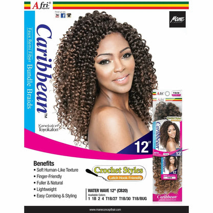 MANE CONCEPT AFRI NAPTURAL CROCHET BRAID WATER WAVE 12". CB20
