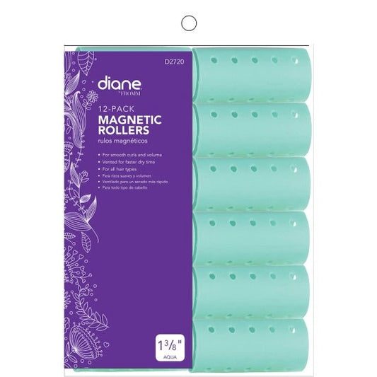 Diane D2720 Magnetic Roller 1 3/8" Aqua 12 Pack