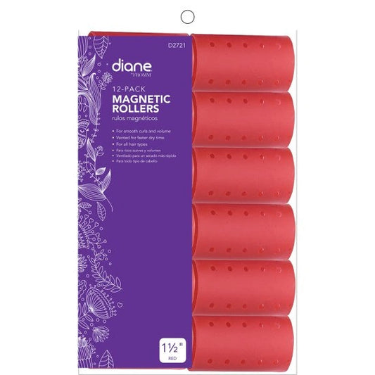 Diane D2721 Magnetic Roller 1 1/2" Red 12 Pack