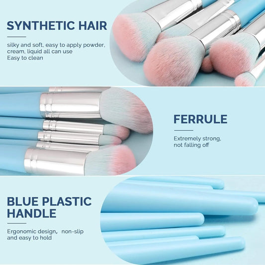 16Pcs Professional Makeup Brush with Makeup Sponge Set - 1 Kit