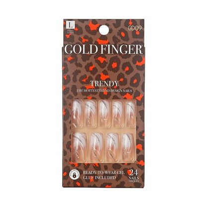 Gold Finger Trendy nails. GD09