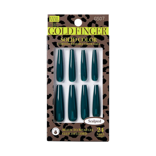 Gold finger nails. GS07