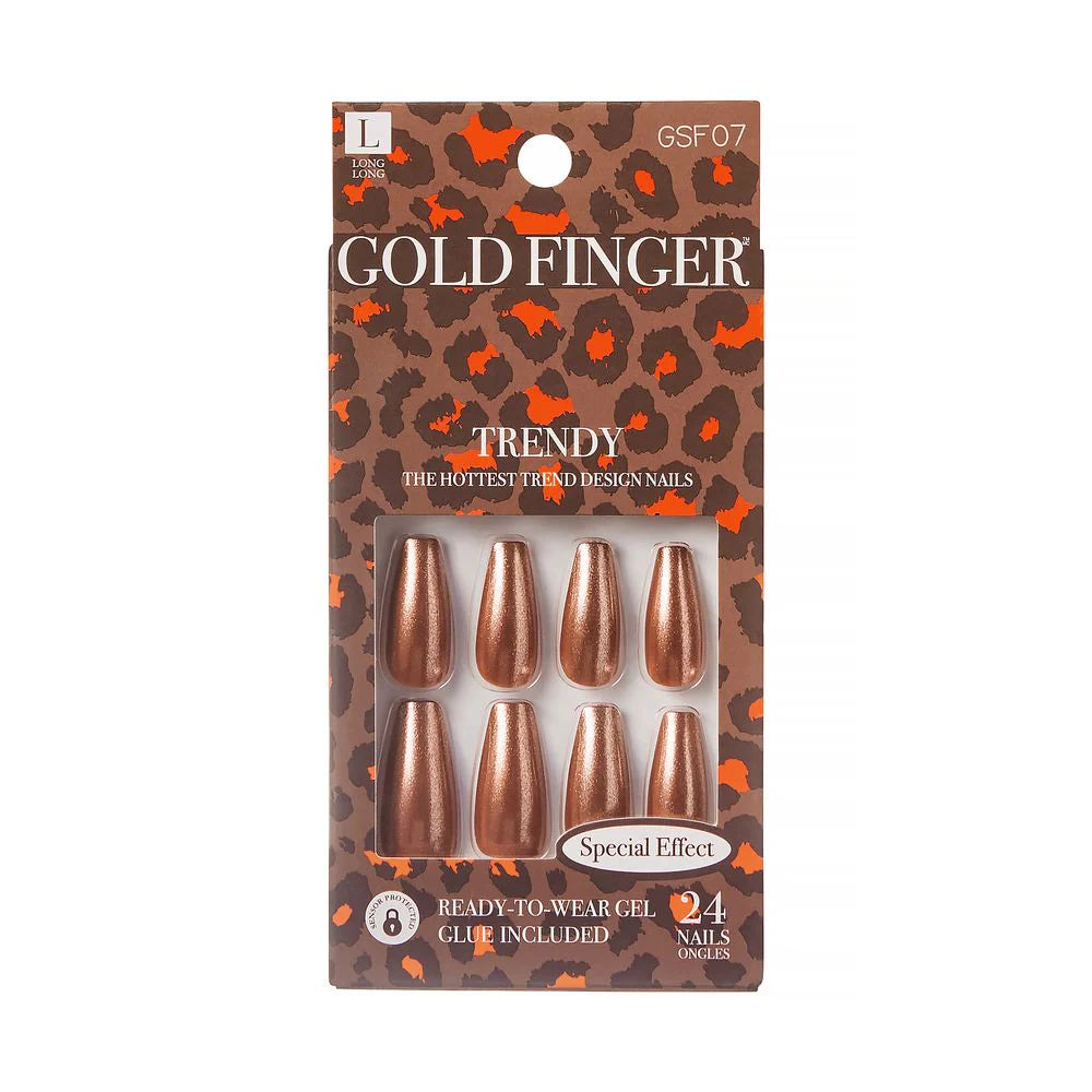 Gold finger trendy nails. GSF07