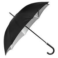 umbrella. Black long silver lining
