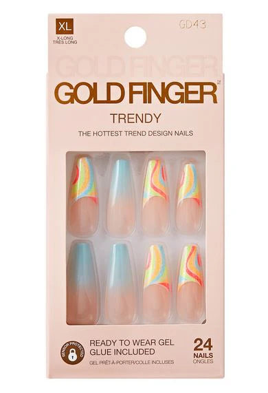 Gold Finger Trrendy nails. GD43