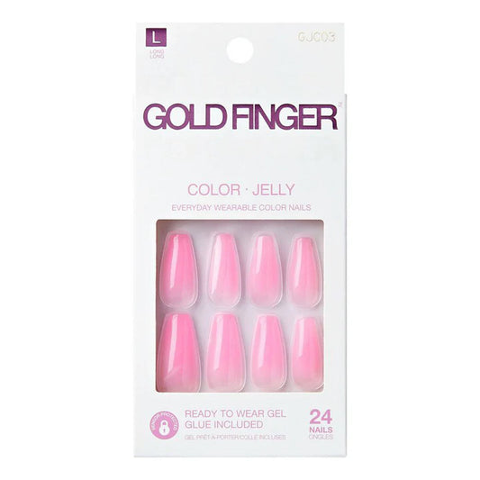 Gold finger color jelly nails. 24 nails. GJC03