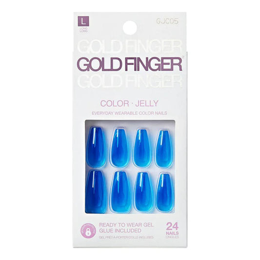 Gold finger color jelly nails. 24 nails. GJC05