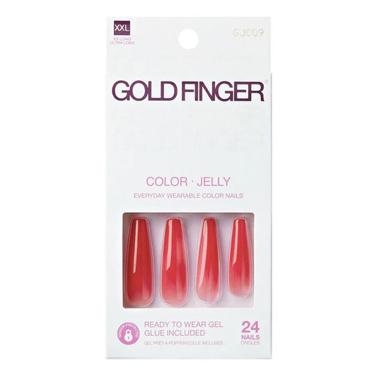 Gold finger color jelly nails. 24 nails. GJC09