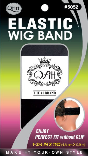 Qfitt elastic wig band 13/4” black. #5052