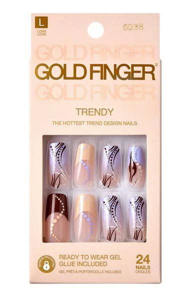 Gold Finger Trrendy nails. GD38