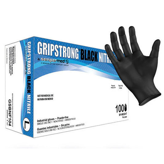 GripStrong Semper Black Nitrile Gloves