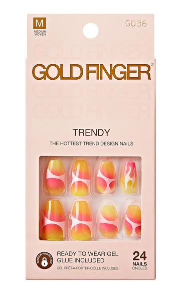 Gold Finger Trrendy nails. GD36